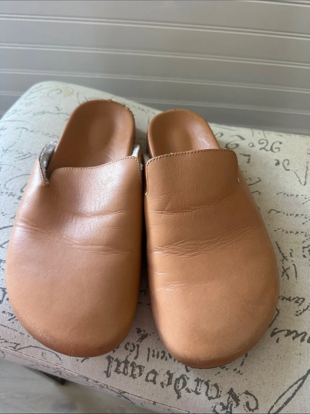 JCrew Women's Tan Leather Slip-On Mule clog size 7
